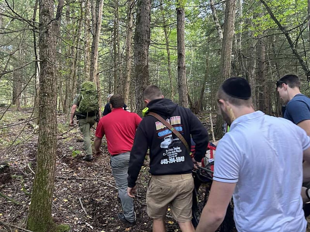 Surveyor Rescued After Leg Injury in Fallsburg Woods