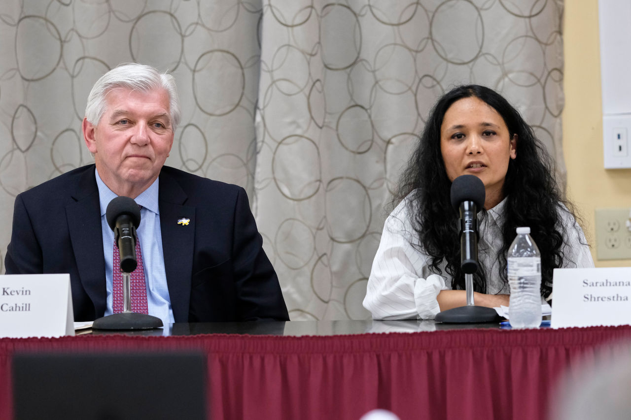 A Lively Debate: Kevin Cahill, Sarahana Shrestha Square Off at Saugerties Forum