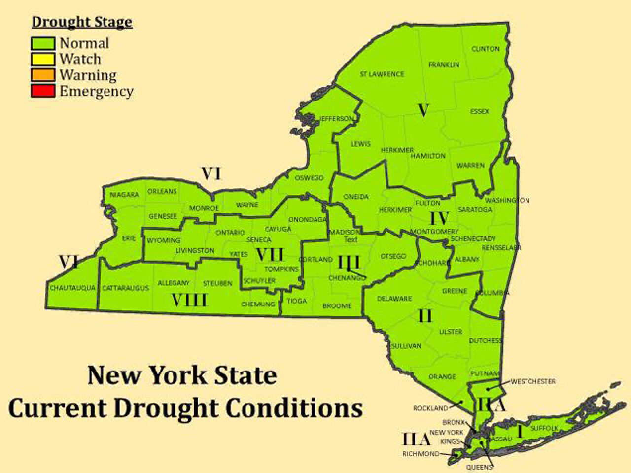 New York State Drought Status Returns to Normal